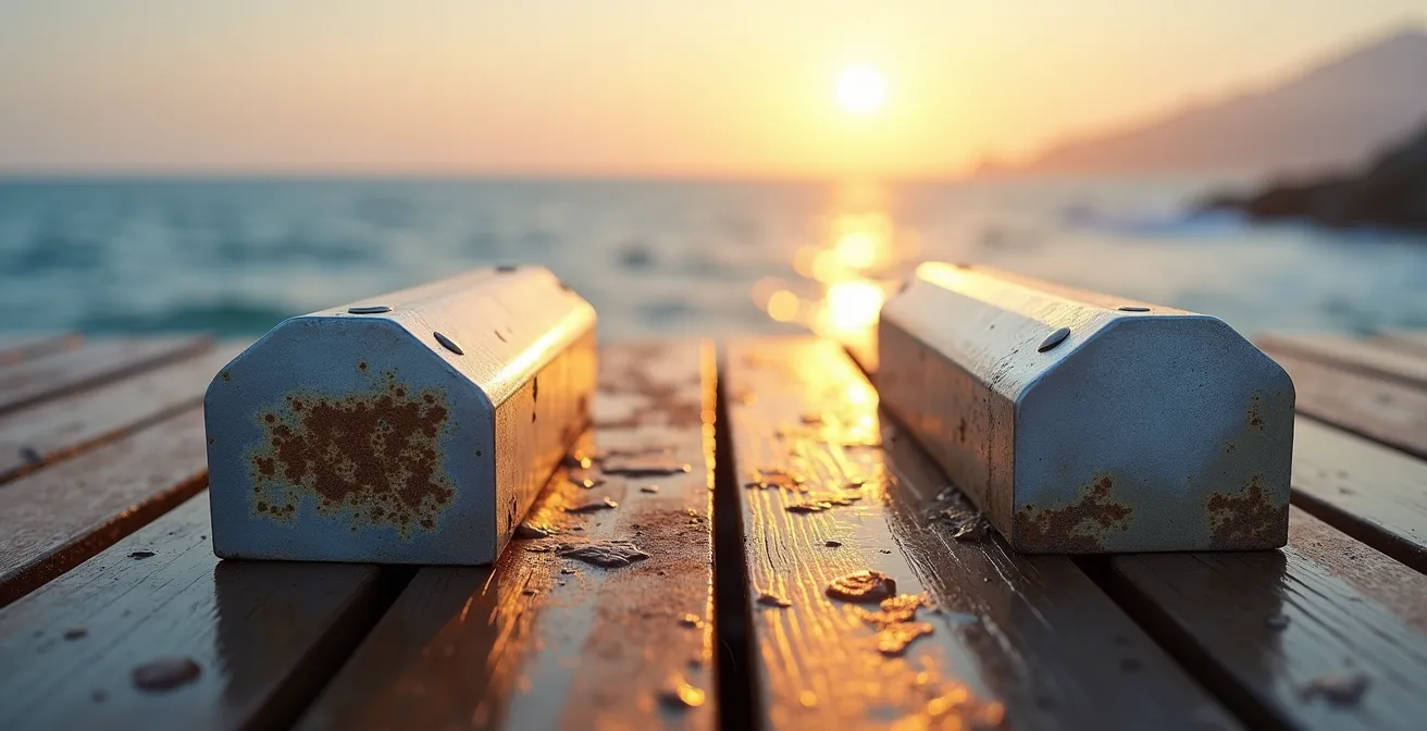 Comparaison visuelle de la résistance à la corrosion entre inox 304 et 316 en milieu marin