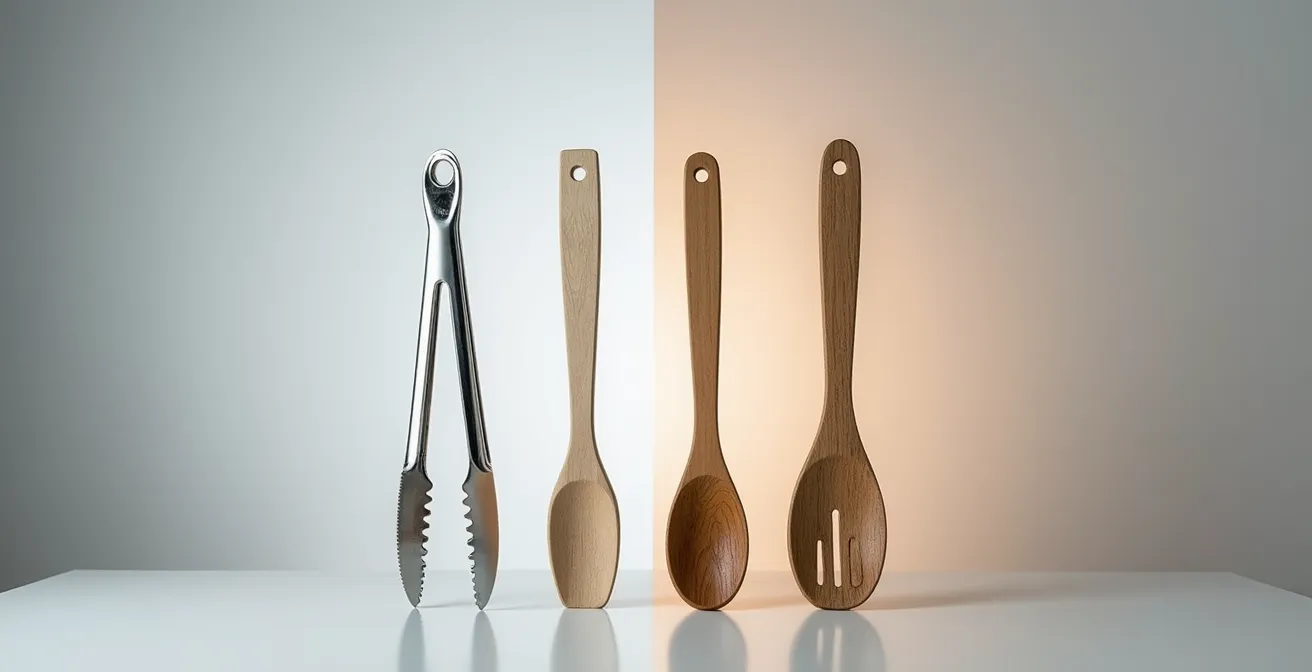 Comparaison microscopique entre surface inox lisse et bois poreux